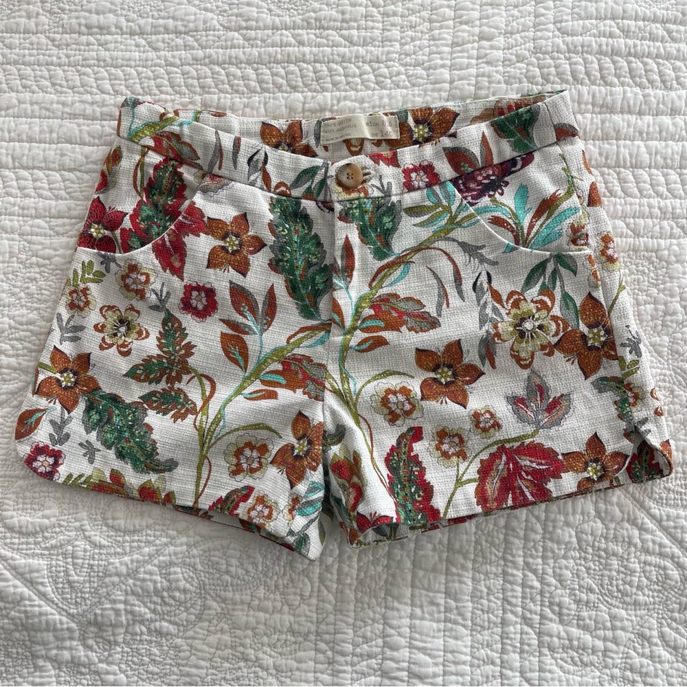Zara Girls Soft Collection Floral Shorts Textured 10 Cottagecore Girly Coquette